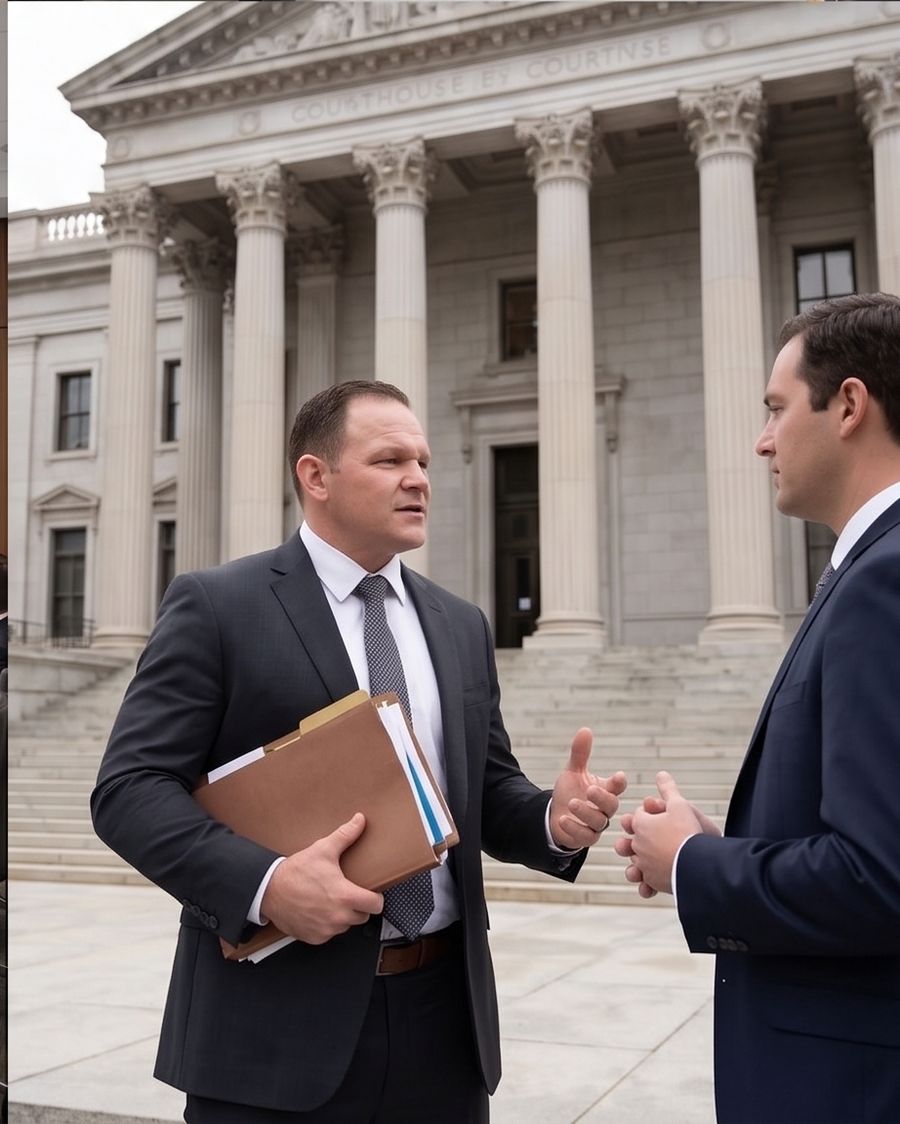 Peter T. Sheridan outside a federal courthouse